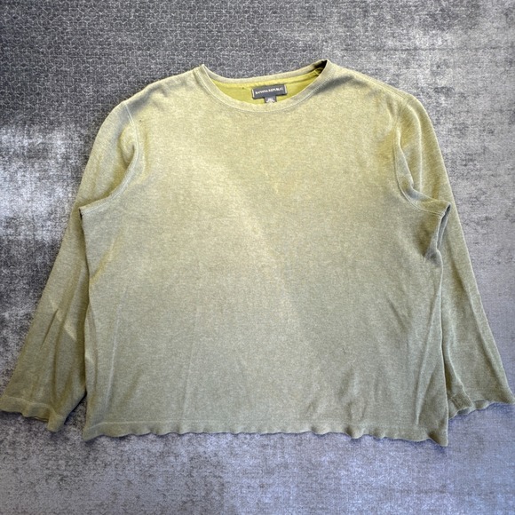 Banana Republic Other - Banana Republic Sweater Men XL Olive Green Ribbed Knit Cotton Pullover Crew Neck